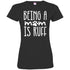 Being A Mom Is Ruff Fitted T-Shirt For Women