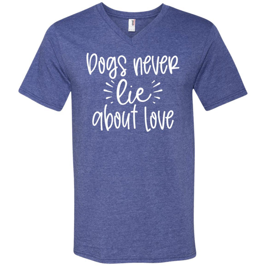 Dog Never Lie About Love V-Neck T-Shirt For Men - Ohmyglad