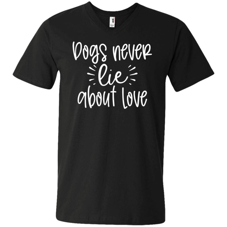 Dog Never Lie About Love V-Neck T-Shirt For Men - Ohmyglad