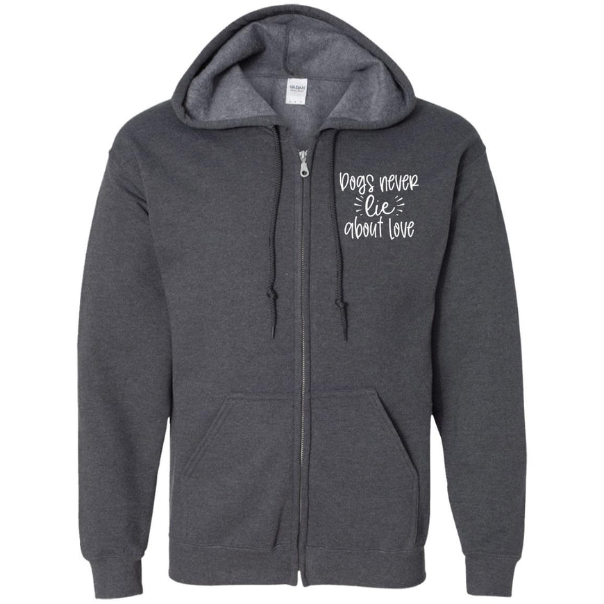 Dog Never Lie About Love Zip Hoodie For Men - Ohmyglad