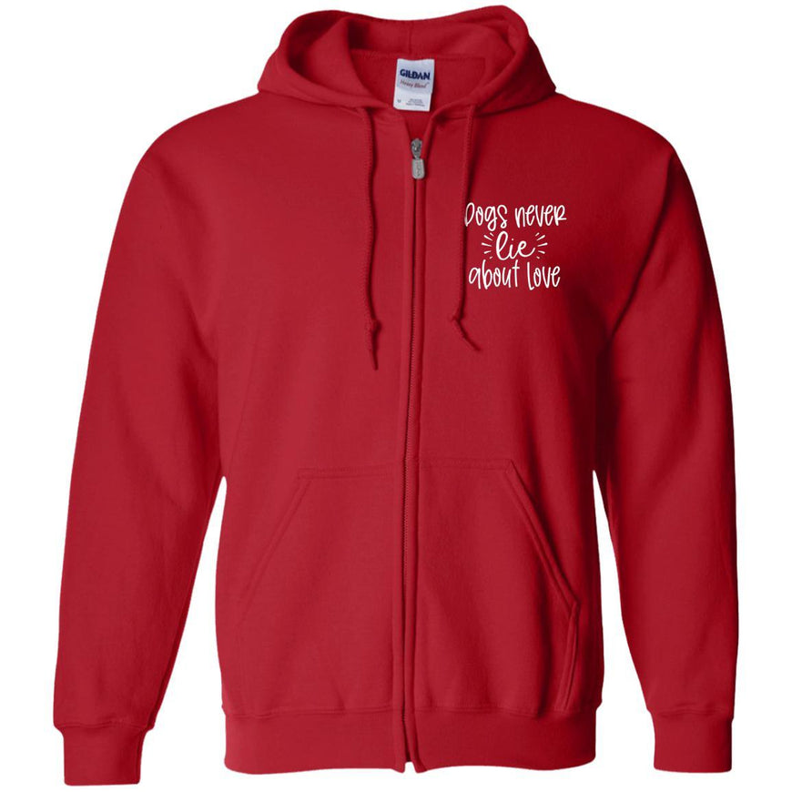 Dog Never Lie About Love Zip Hoodie For Men - Ohmyglad