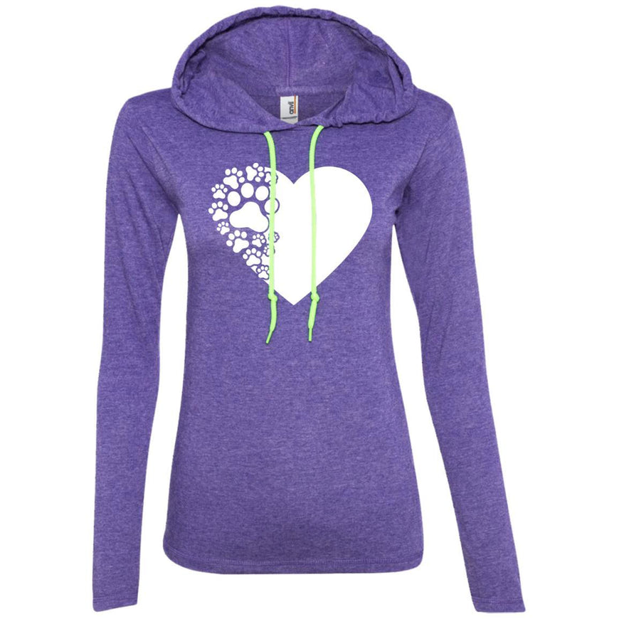 Dog Paw Print Hooded Shirt For Women - Ohmyglad