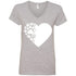 Dog Paw Print V-Neck T-Shirt For Women