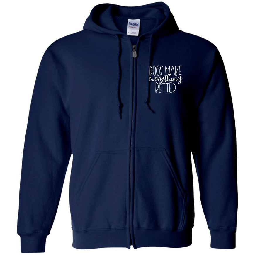 Dogs Make Everything Better Zip Hoodie For Men - Ohmyglad