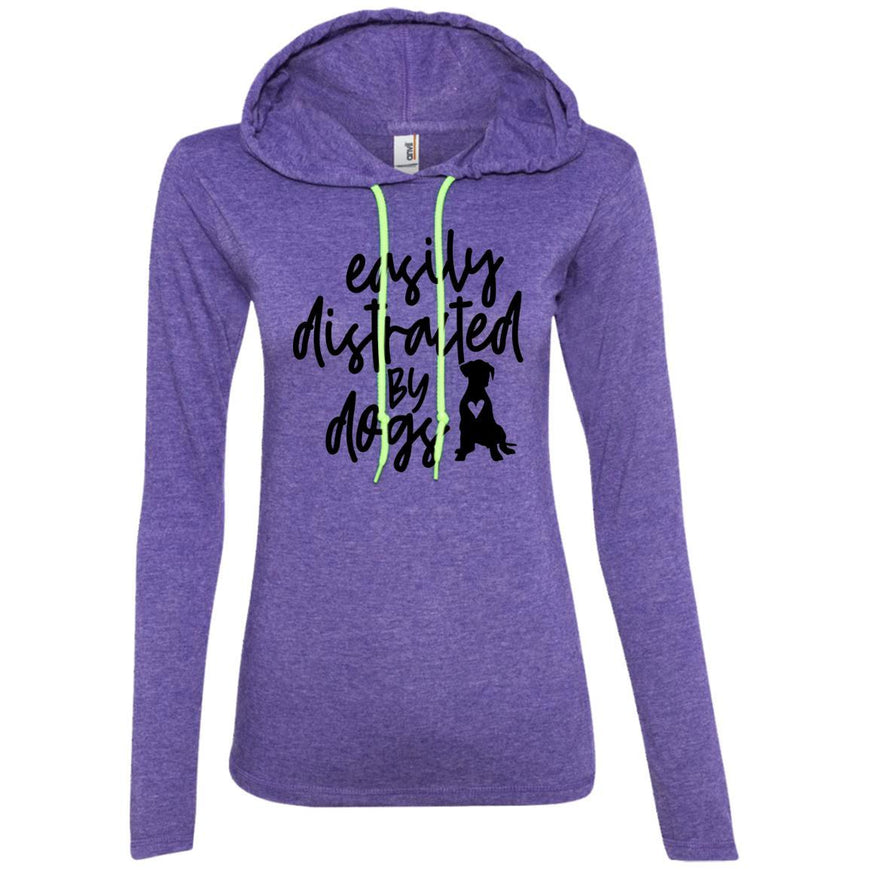 Easily Distracted By Dogs Hooded Shirt For Women - Ohmyglad