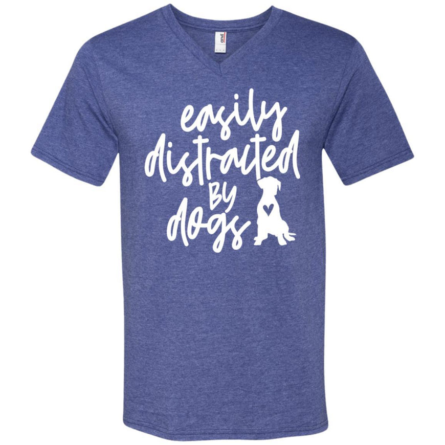 Easily Distracted By Dogs V-Neck T-Shirt For Men - Ohmyglad