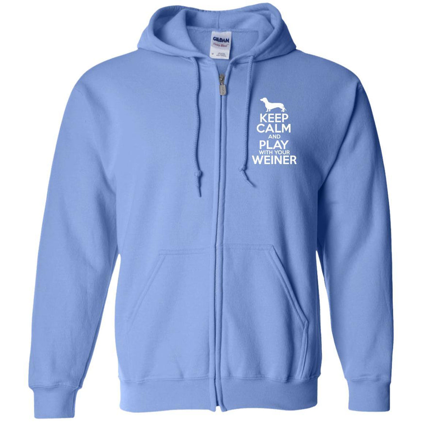 Keep Calm And Play With Your Weiner Zip Hoodie For Men - Ohmyglad