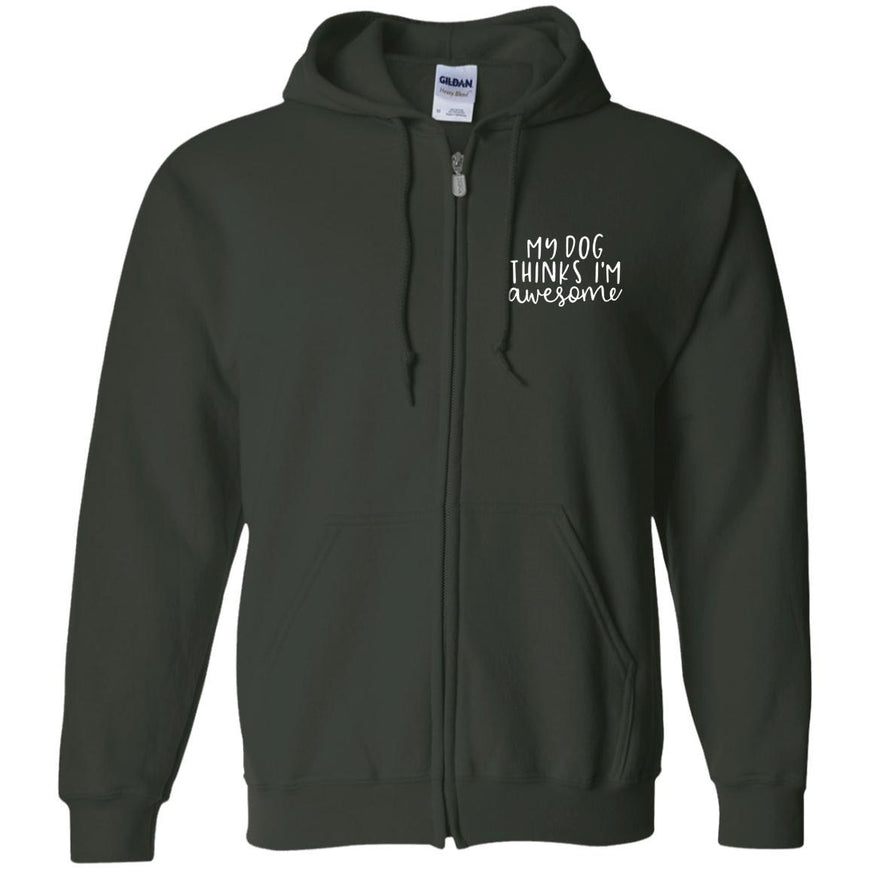 My Dog Thinks I'm Awesome Zip Hoodie For Men - Ohmyglad